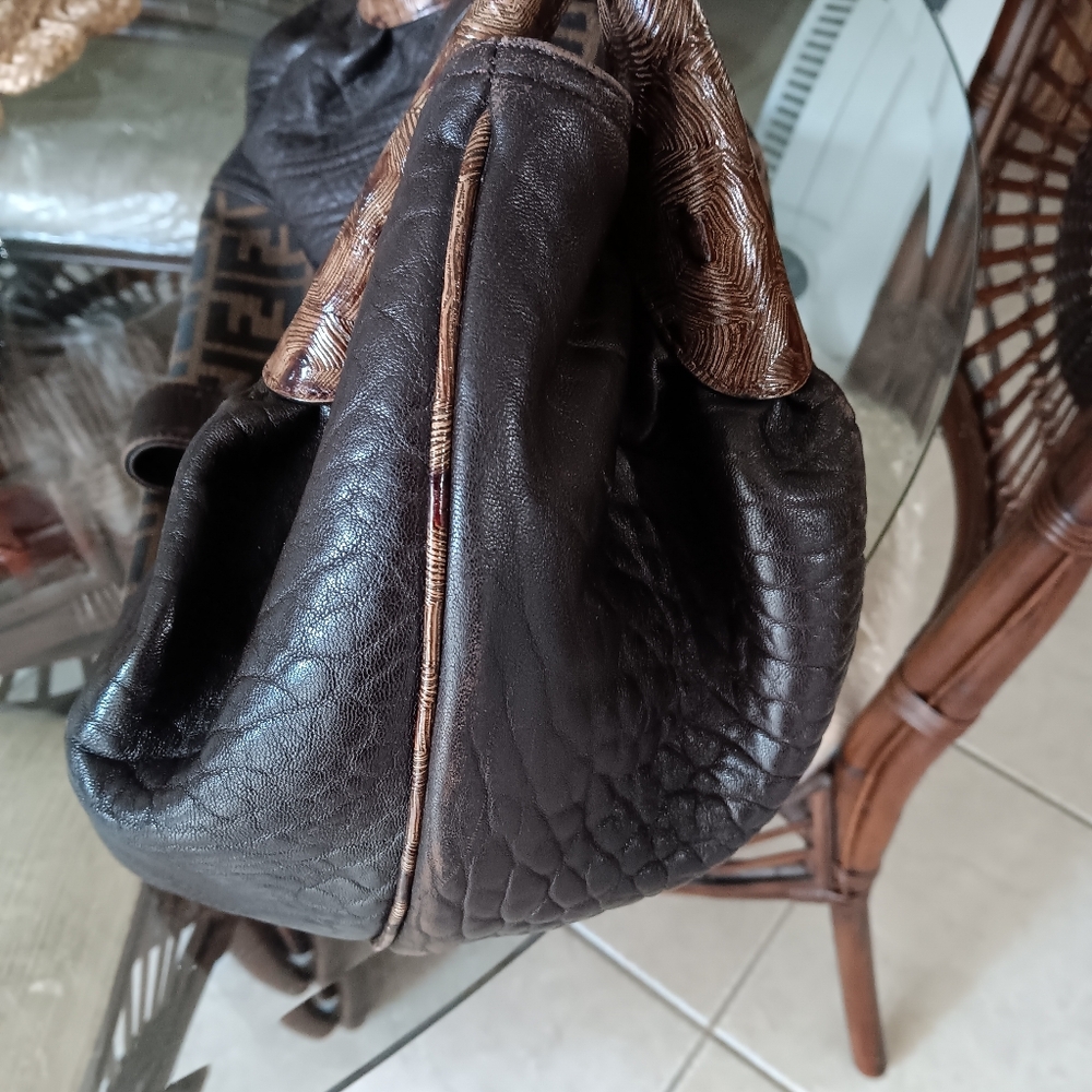 Fendi Dark Brown and Tan Shoulder Bag - Picture 5 of 14